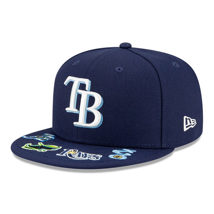 Tampa Bay Rays MLB Visor Hit 59FIFTY Lippis Sininen - New Era Lippikset Suomi FI-185769